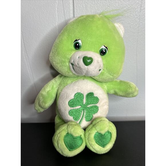 Care Bears Other - Care Bears 2003 Green Good Luck Bear 8" Plush Toy Play Along Ltd.